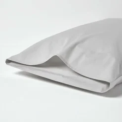 Homescapes Taie d'oreiller gris acier 100% coton égyptien 200 fils, 50x75 cm - Best