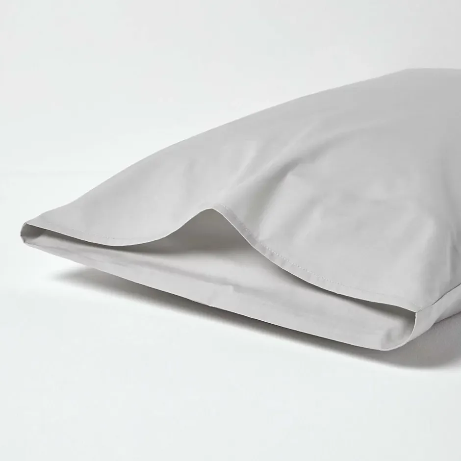 Homescapes Taie d'oreiller gris acier 100% coton égyptien 200 fils, 50x75 cm - Best