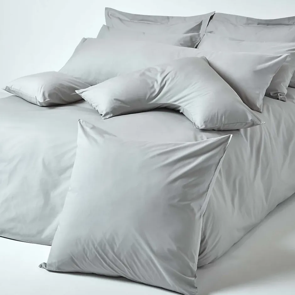 Homescapes Taie d'oreiller gris acier 100% coton égyptien 200 fils, 40x40 cm - Discount