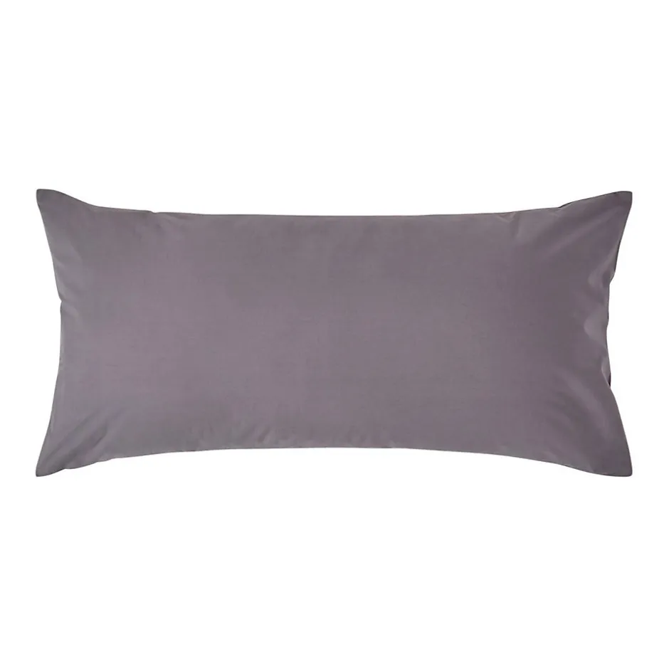 Homescapes Taie d'oreiller gris foncé 100% coton égyptien 200 fils, 40x80 cm -