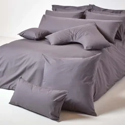 Homescapes Taie d'oreiller gris foncé 100% coton égyptien 200 fils, 50x75 cm - Discount