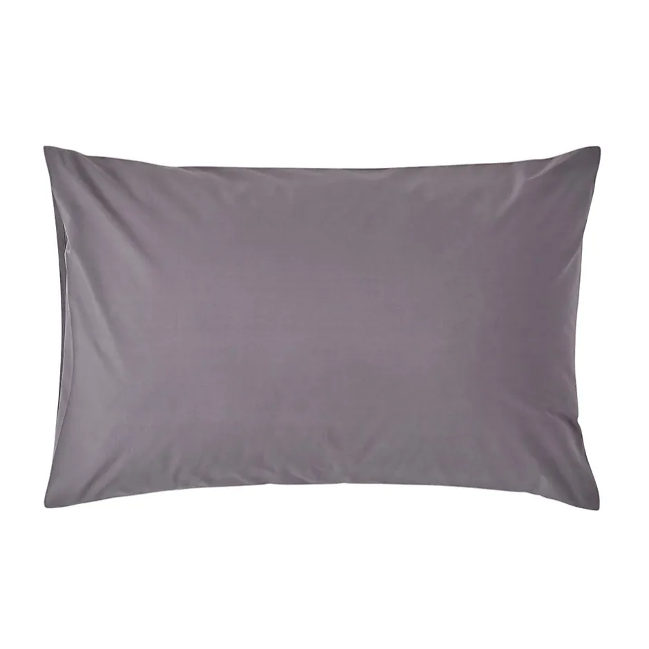 Homescapes Taie d'oreiller gris foncé 100% coton égyptien 200 fils, 50x75 cm - Discount