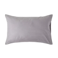 Homescapes Taie d'oreiller gris satin rayé en coton égyptien 330 fils, 50x75 cm -