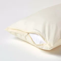 Homescapes Taie d'oreiller ivoire 100% coton égyptien 200 fils, 40x80 cm - New