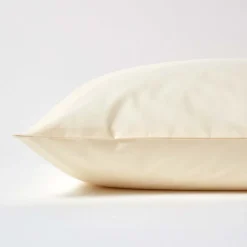 Homescapes Taie d'oreiller ivoire 100% coton égyptien 200 fils, 40x80 cm - New