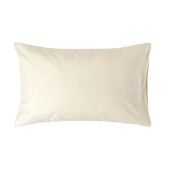 Homescapes Taie d'oreiller ivoire en satin de coton égyptien 1000 fils, 50x75 cm -