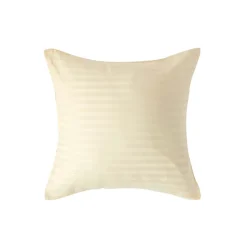 Homescapes Taie d'oreiller jaune pastel satin rayé en coton égyptien 330 fils, 40x40 cm - Sale
