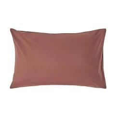 Homescapes Taie d'oreiller marron chocolat 100% coton égyptien 200 fils, 50x75 cm -