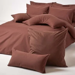 Homescapes Taie d'oreiller marron chocolat 100% coton égyptien 200 fils, 60x60 cm -