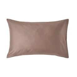 Homescapes Taie d'oreiller marron en coton égyptien bio 400 fils, 50x75 cm -