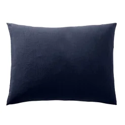 Coton Pur Taie d'oreiller "Noah" 50 x 70 cm "Gaze de Coton" - Noah Bleu Nuit