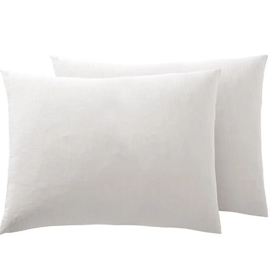 Coton Pur Taie d'oreiller "Noah" 50 x 70 cm "Gaze de Coton" - Noah Neige