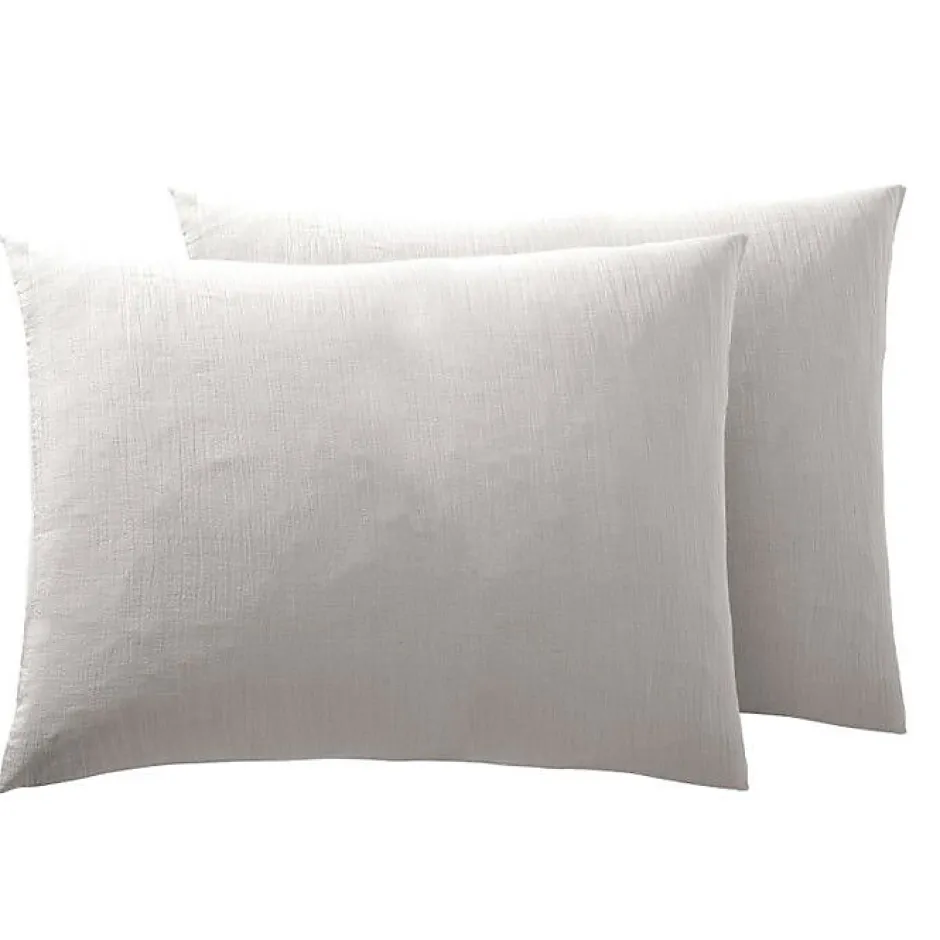 Coton Pur Taie d'oreiller "Noah" 50 x 70 cm "Gaze de Coton" - Noah Perle Discount