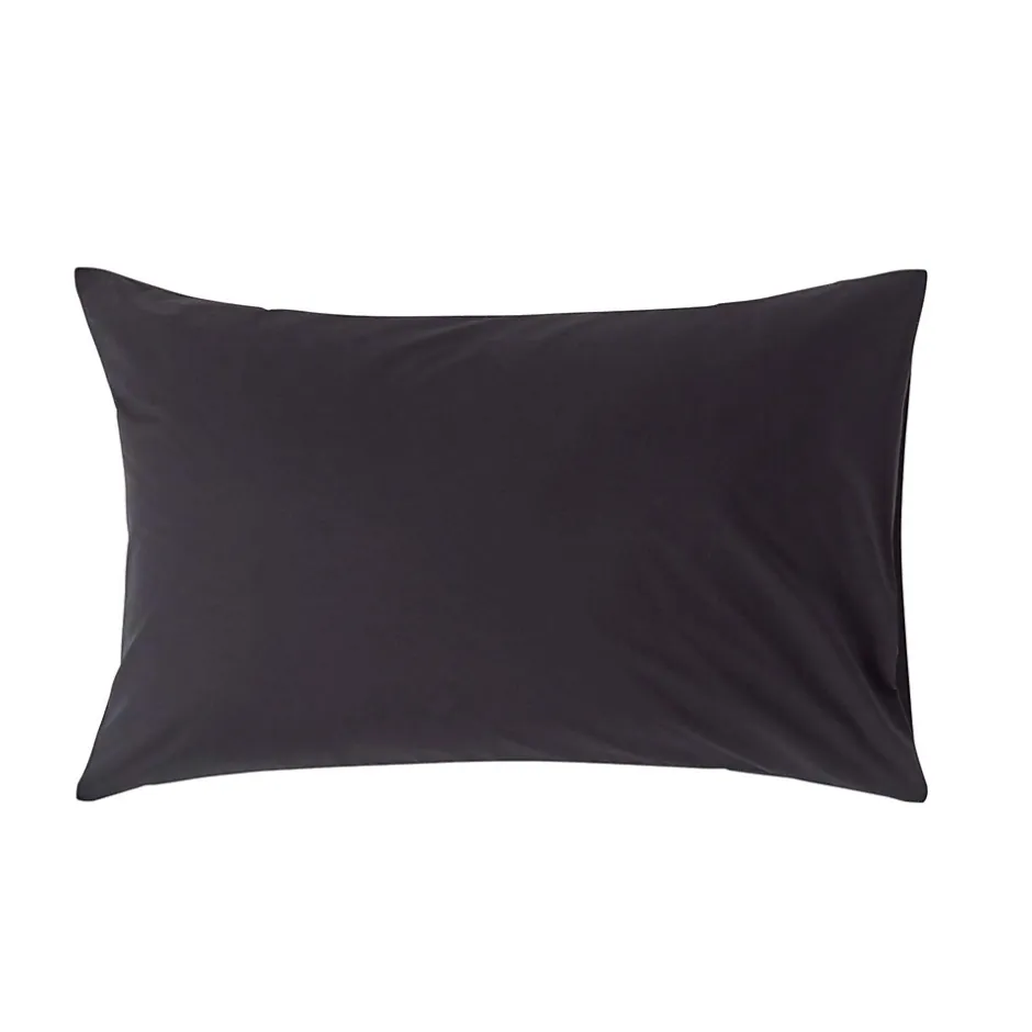 Homescapes Taie d'oreiller noir 100% coton égyptien 200 fils, 50x75 cm - Best
