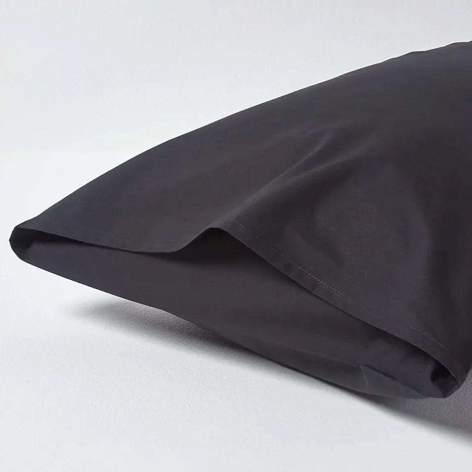 Homescapes Taie d'oreiller noir 100% coton égyptien 200 fils, 50x75 cm - Best