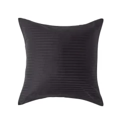 Homescapes Taie d'oreiller noir satin rayé en coton égyptien 330 fils, 60x60 cm -
