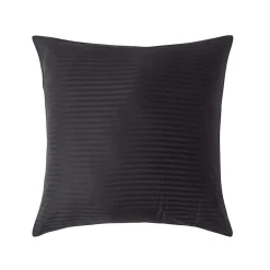 Homescapes Taie d'oreiller noir satin rayé en coton égyptien 330 fils, 80x80 cm -