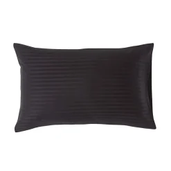 Homescapes Taie d'oreiller noir satin rayé en coton égyptien 330 fils, 50x75 cm -