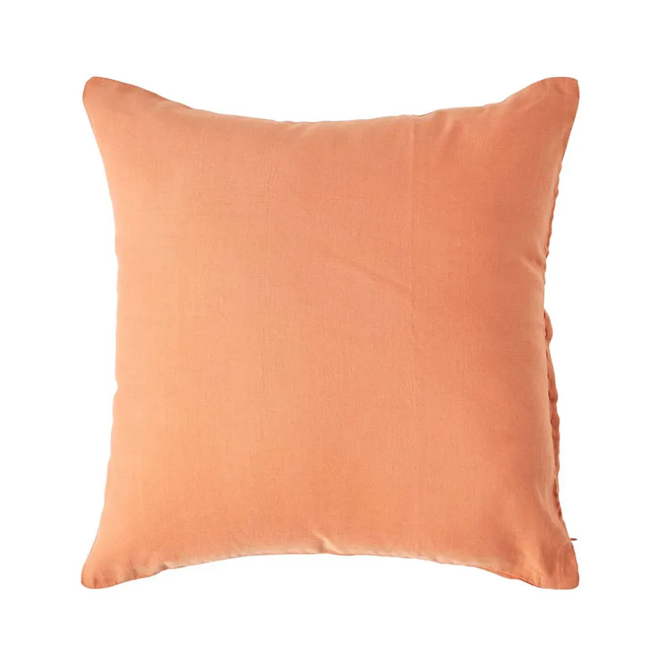 Homescapes Taie d'oreiller orange en lin lavé, 40x80 cm -