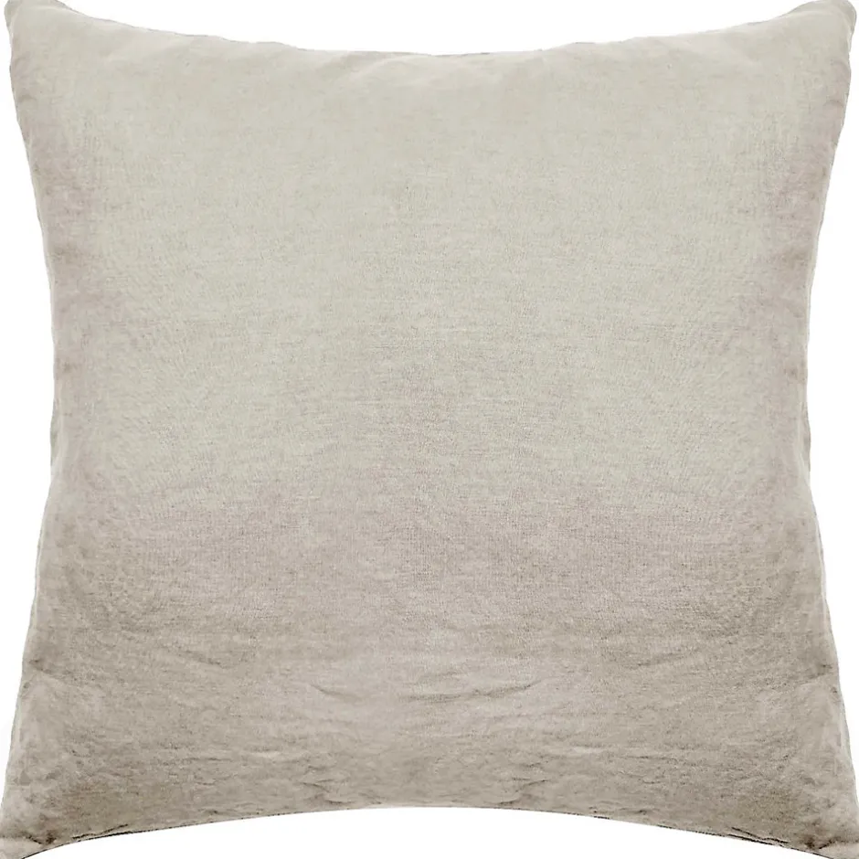 Linnea Taie d'oreiller PALACE pur coton lavé 65x65 cm uni beige lin