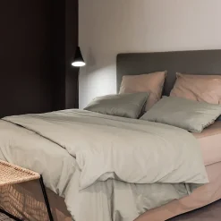 Linnea Taie d'oreiller PALACE pur coton lavé 65x65 cm uni beige lin