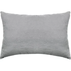 Linnea Taie d'oreiller PALACE pur coton lavé 50x70 cm uni gris acier