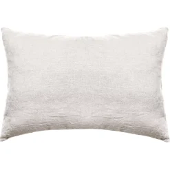Linnea Taie d'oreiller PALACE pur coton lavé 50x70 cm uni beige naturel Discount