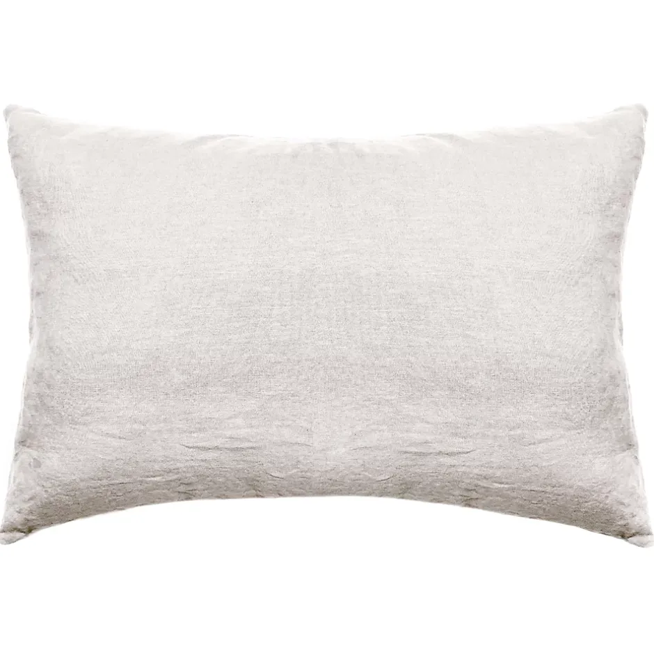 Linnea Taie d'oreiller PALACE pur coton lavé 50x70 cm uni beige naturel Discount
