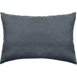 Linnea Taie d'oreiller PALACE pur coton lavé 50x70 cm uni noir granit New