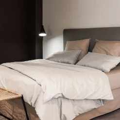 Linnea Taie d'oreiller PALACE pur coton lavé 65x65 cm uni beige naturel