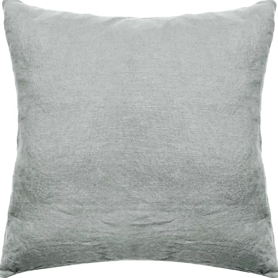 Linnea Taie d'oreiller PALACE pur coton lavé 65x65 cm uni vert lichen Best