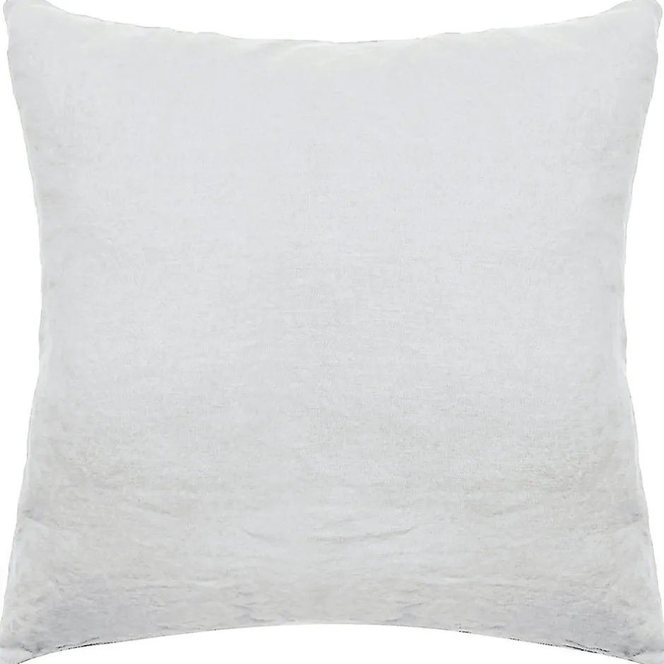 Linnea Taie d'oreiller PALACE pur coton lavé 65x65 cm uni blanc neige