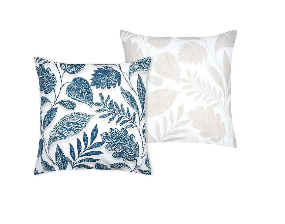 Eden Taie d'39oreiller percale de coton motif feuillage 63x63cm