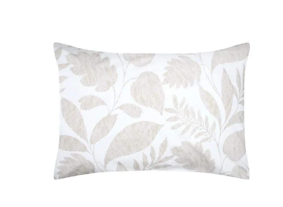 Eden Taie d'39oreiller percale de coton motif feuillage 50x70cm
