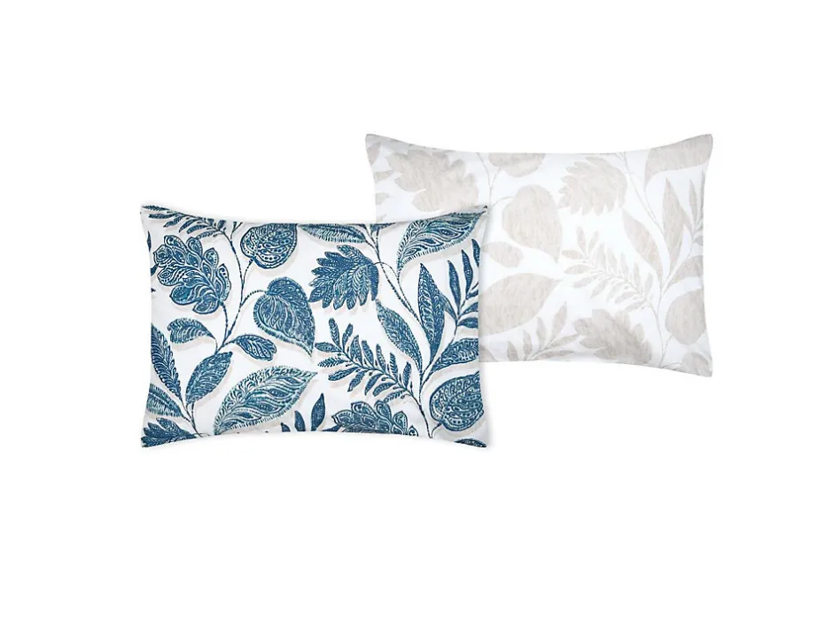 Eden Taie d'39oreiller percale de coton motif feuillage 50x70cm