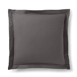 Coton Pur Taie d'oreiller "Prémium" toutes dimensions - Prémium Ardoise - 63 x 63 cm volant plat piqué