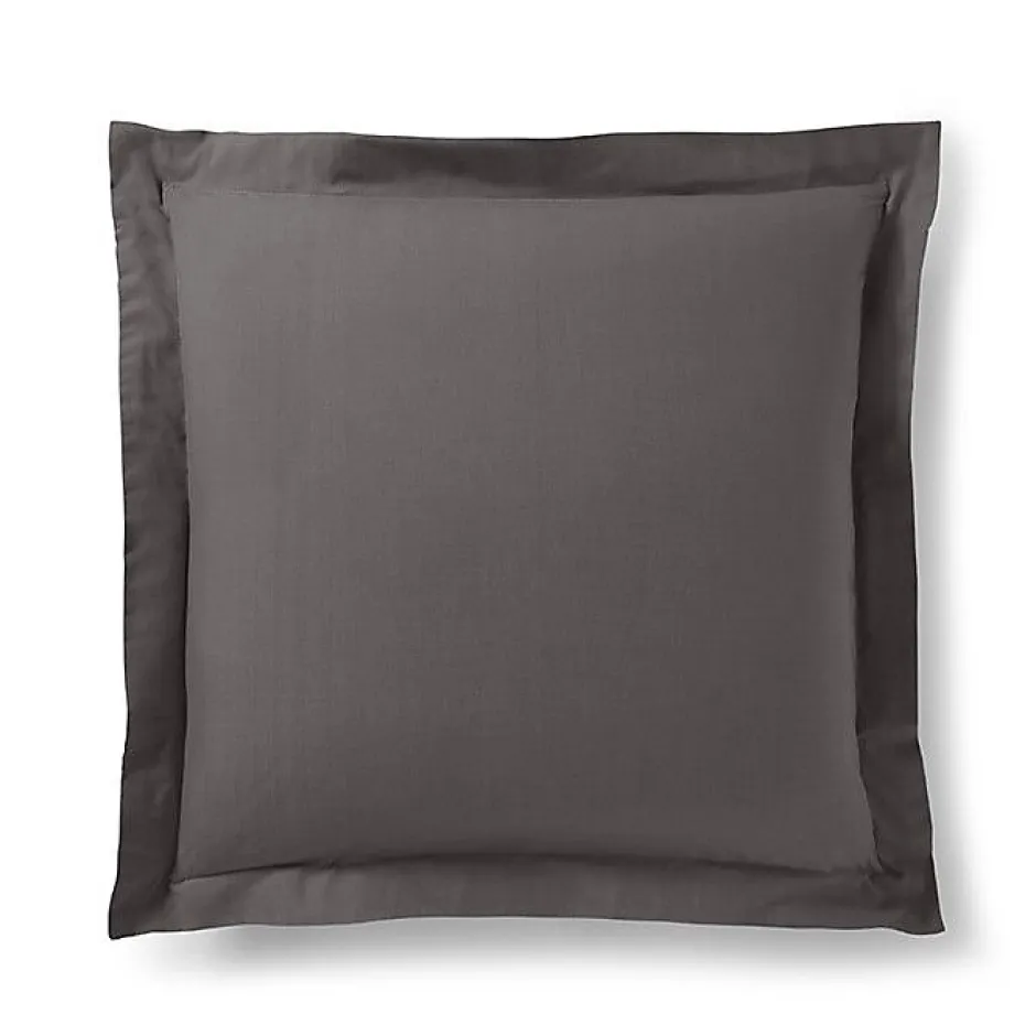 Coton Pur Taie d'oreiller "Prémium" toutes dimensions - Prémium Ardoise - 63 x 63 cm volant plat piqué