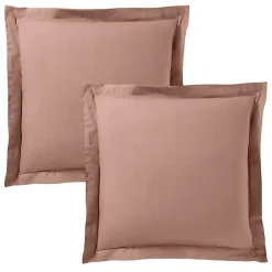 Coton Pur Taie d'oreiller "Prémium" toutes dimensions - Prémium Vieux Rose - 63 x 63 cm volant plat piqué