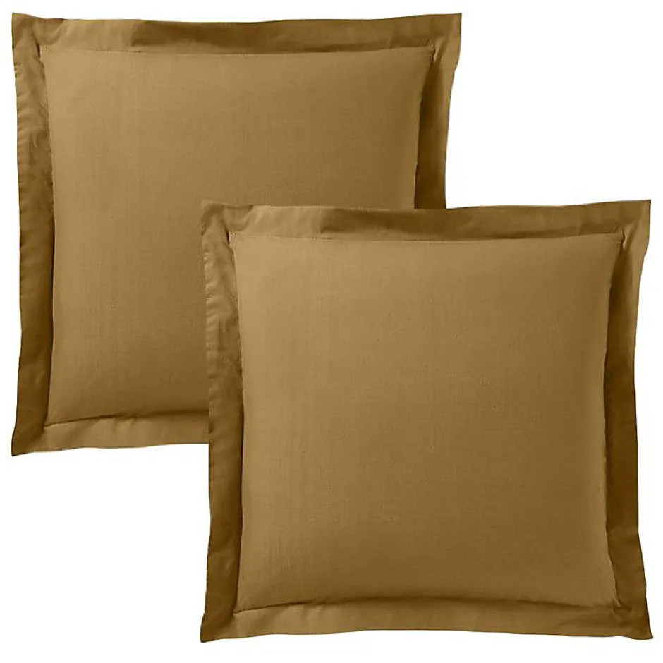 Coton Pur Taie d'oreiller "Prémium" toutes dimensions - Prémium Caramel - 63 x 63 cm volant plat piqué