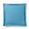 Coton Pur Taie d'oreiller "Prémium" toutes dimensions - Prémium Cyan - 63 x 63 cm volant plat piqué