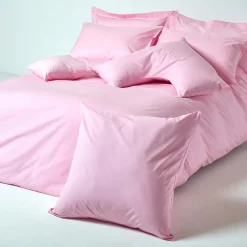 Homescapes Taie d'oreiller rose 100% coton égyptien 200 fils, 40x80 cm -