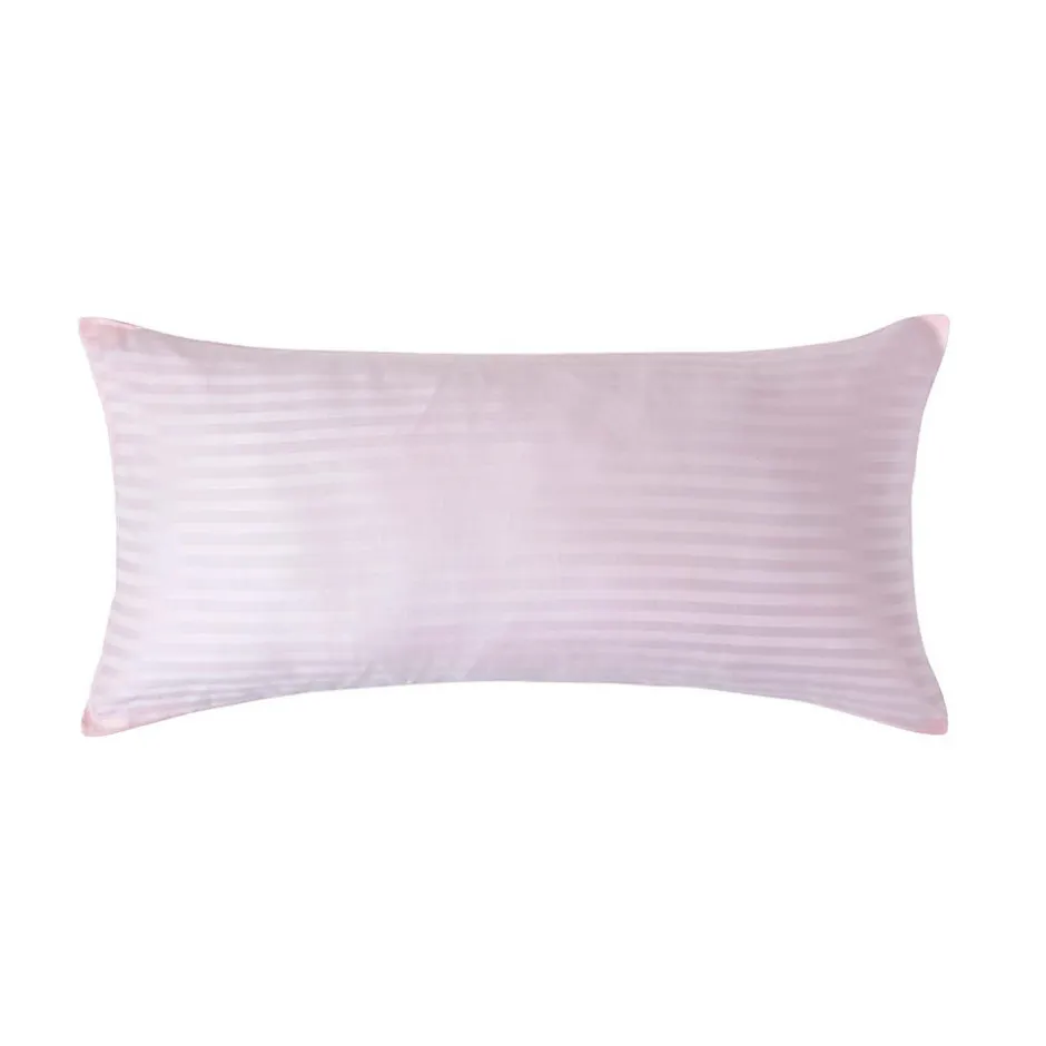 Homescapes Taie d'oreiller rose satin rayé en coton égyptien 330 fils, 40x80 cm -