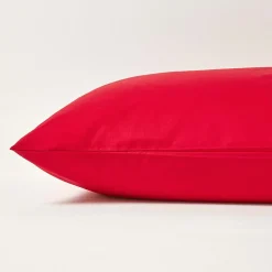 Homescapes Taie d'oreiller rouge 100% coton égyptien 200 fils, 40x80 cm -