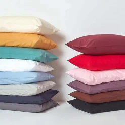 Homescapes Taie d'oreiller rouge 100% coton égyptien 200 fils, 40x80 cm -
