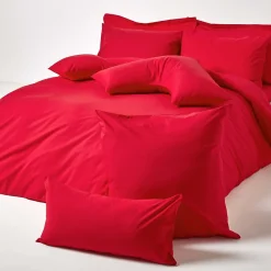 Homescapes Taie d'oreiller rouge 100% coton égyptien 200 fils, 50x75 cm - New