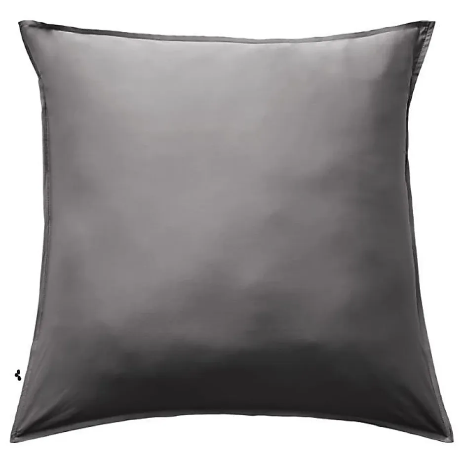 L'Effet Papillon Taie d'oreiller "Salomé" Viscose de bambou 120 fils/cm² - Salomé Granit - 63 x 63 cm volant plat piqué Clearance
