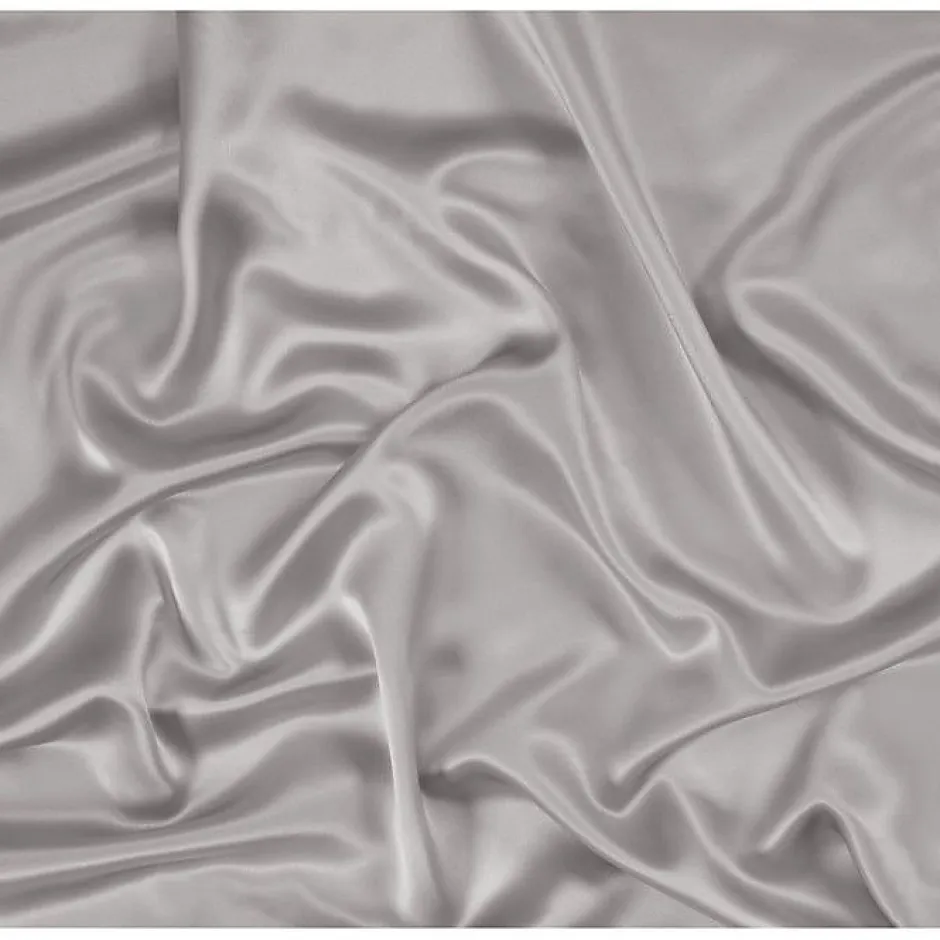 Coton Pur Taie d'oreiller "Silk" Soie de mûrier - Silk Silver - 65 x 65 cm