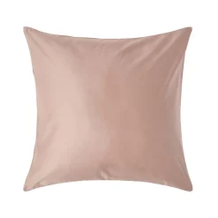 Homescapes Taie d'oreiller taupe en satin de coton égyptien 1000 fils, 60x60 cm -