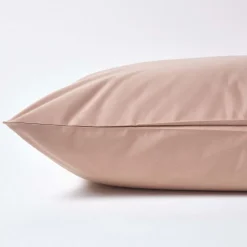 Homescapes Taie d'oreiller taupe en satin de coton égyptien 1000 fils, 60x60 cm -
