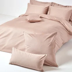 Homescapes Taie d'oreiller taupe en satin de coton égyptien 1000 fils, 40x80 cm -